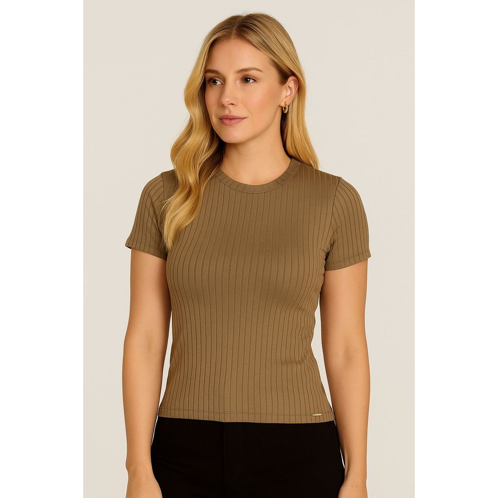 Blusa Cropped  Canelada Recorte Lunender Curtinha 0467