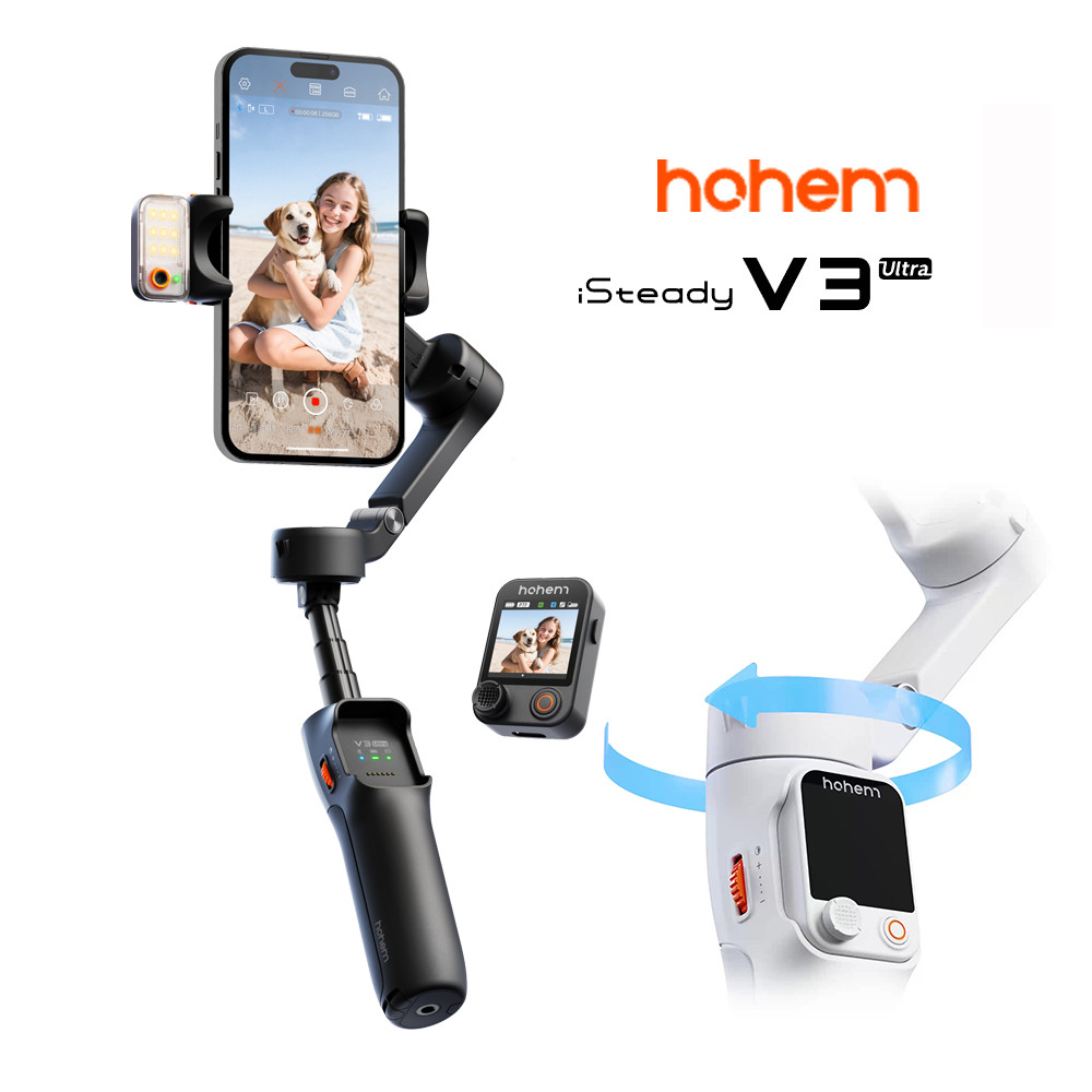 Hohem iSteady V3 Ultra AI Portátil 3 Eixos Estabilizador Gimbal Celular Com Rastreamento Facial com Controle Remoto
