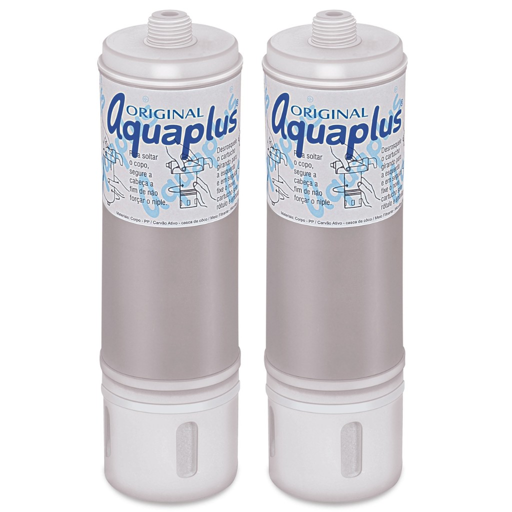 Kit 2 Refil Elementos Filtrante Aquaplus 230 C/ Rosca (GAC)