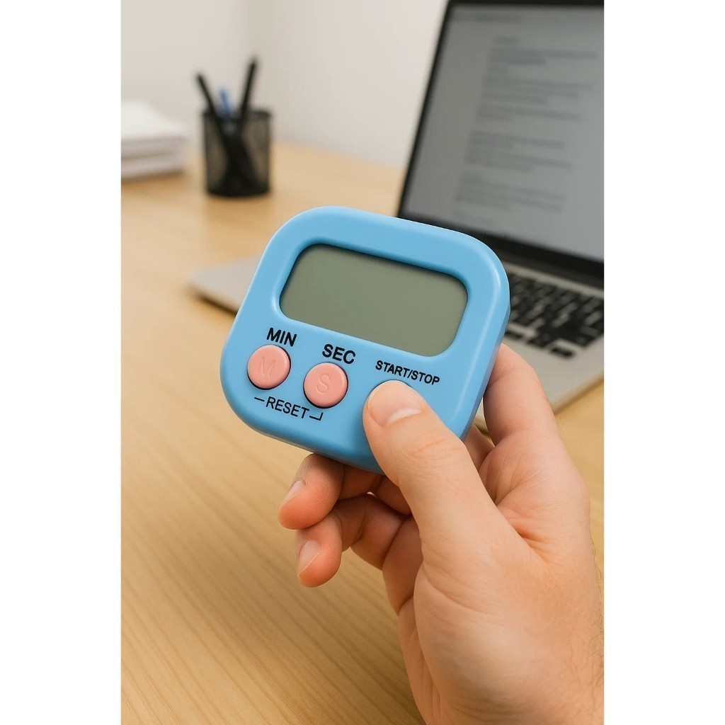 Mini Relógio Digital Cozinha Timer Contador Compacto Prático Sortido Bancada Alarme Utensílio Diário