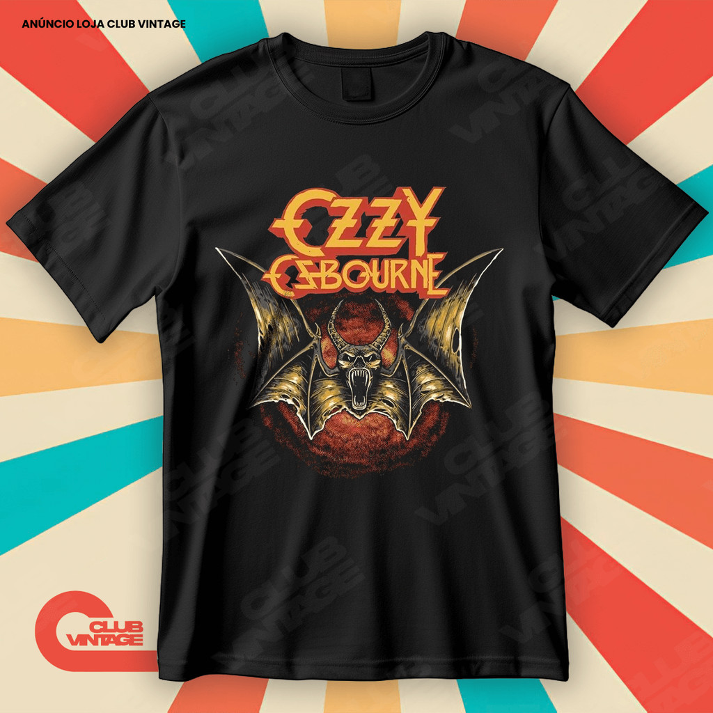 Camiseta Ozzy Osbourne Black Sabbath Heavy Metal Blusa Camisa Rock & Roll 100% Algodão