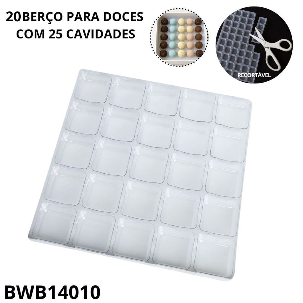 20 PLACA 25 BERÇO PARA DOCES E BRIGADEIROS C/ 25 CAVIDADES BWB 14010 em Oferta na Shopee
