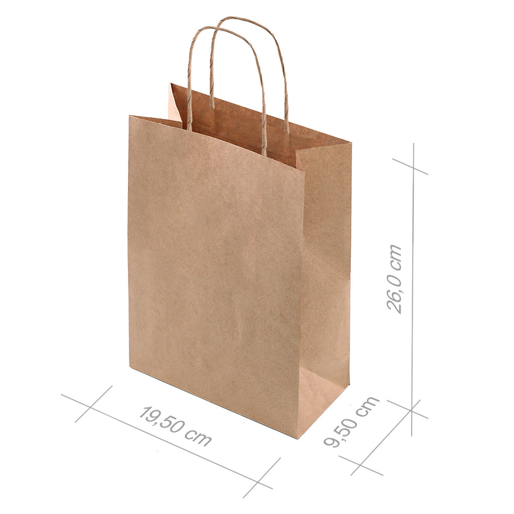 Sacola de Papel Kraft M 26x19,5x9,5cm 10 Unidades CROMUS