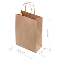 Sacola de Papel Kraft M 26x19,5x9,5cm 10 Unidades CROMUS