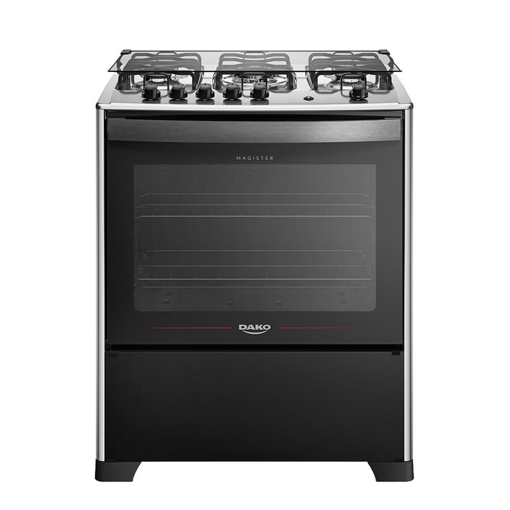 Fogão 5 Bocas Magister Mesa Inox Preto  Dako em Oferta na Shopee