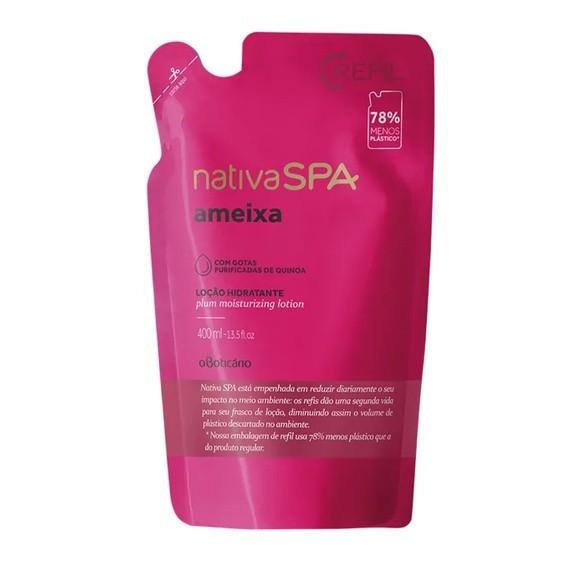 Boticário Refil Nativa SPA Loção Desodorante Hidratante Corporal Ameixa, 400 ml