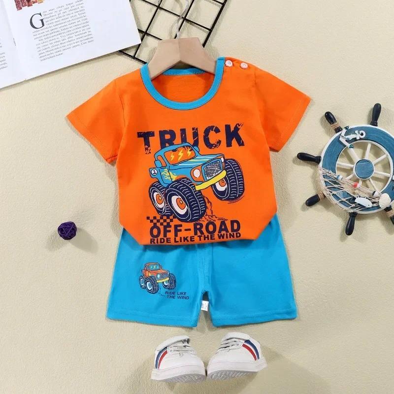 Conjuntos De Roupas De Bebê Meninos Meninas Camisetas Shorts 2 Pçs Conjunto Verão Algodão Crianças Criança Terno Dos Des