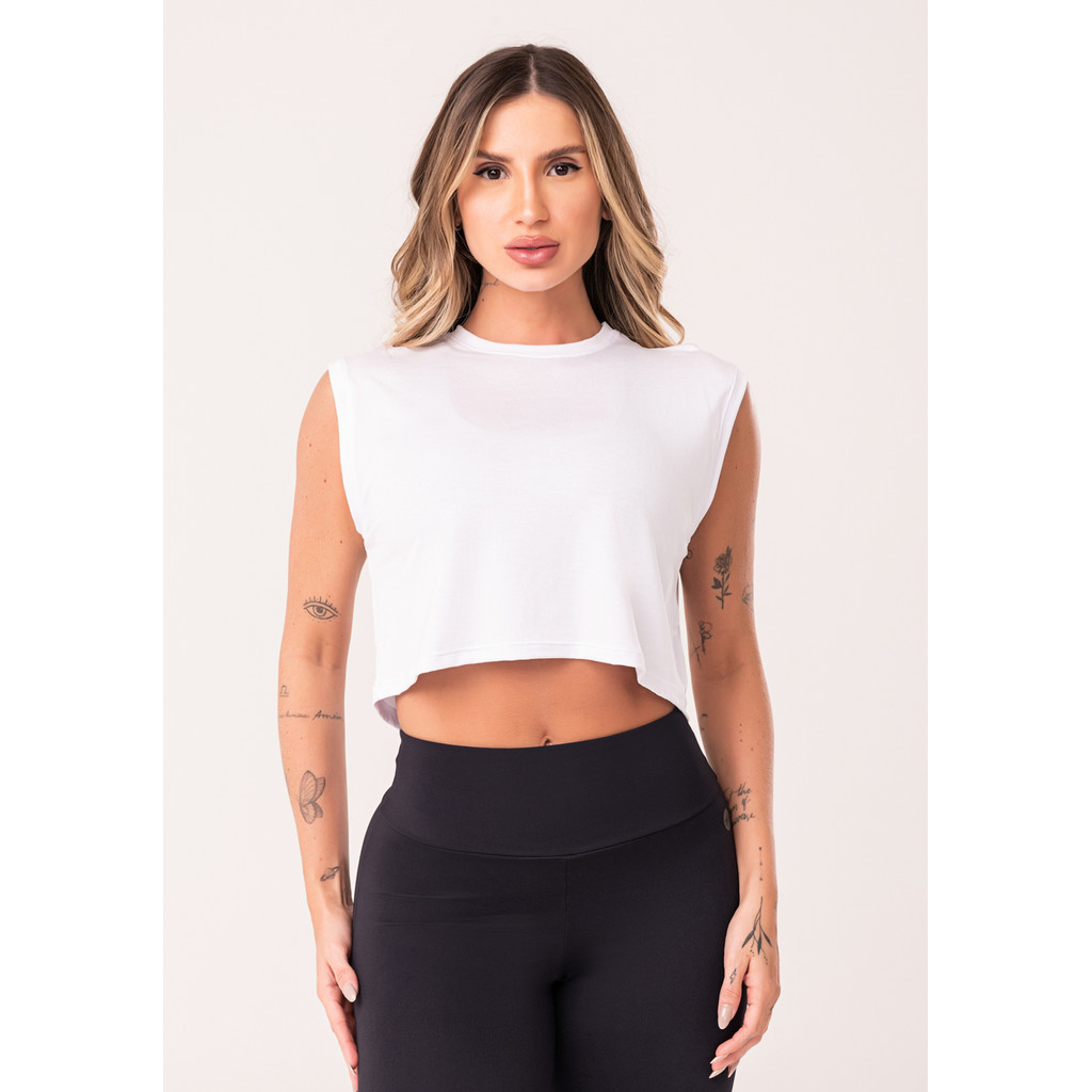 CROPPED REGATA FEMININO OASIS DLK em Oferta na Shopee