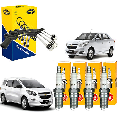 Kit Cabo De Vela + Velas De Ignição Spin 1.8 8v Desde 2017  Preto em Oferta na Shopee