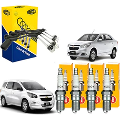 Kit Cabo De Vela + Velas De Ignição Spin 1.8 8v Desde 2017 Preto