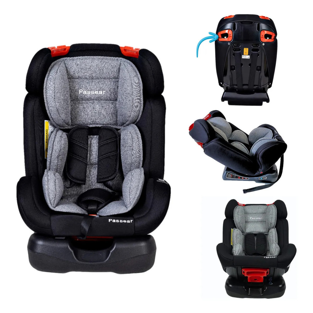 Cadeira Infantil p/Carro Star 0-36kg Preta c/Cinza - Passear