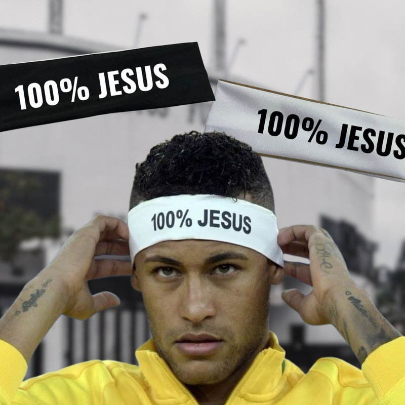 Faixa Testeira Neymar 100% Jesus - Estampa em DTF - Confortável - Para Fãs do Neymar Qualidade