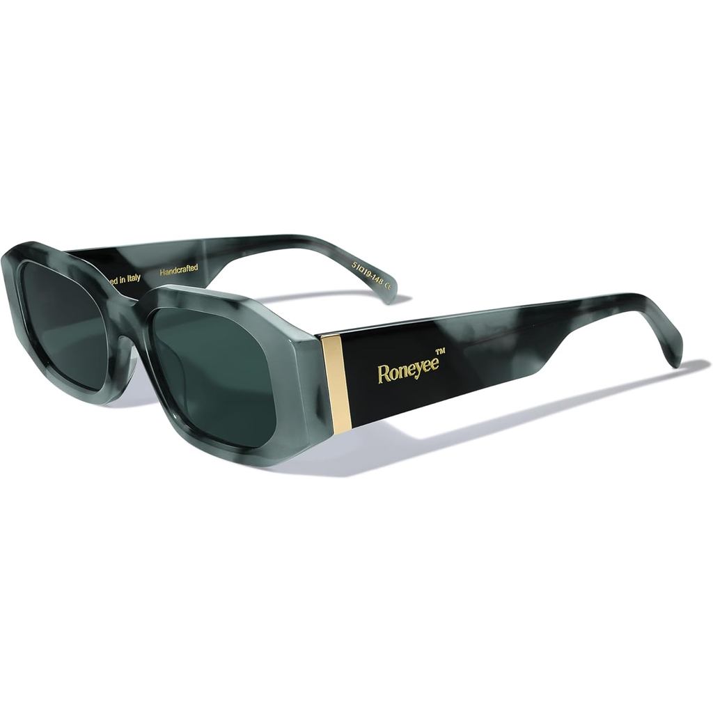 Óculos de Sol Retangulares Femininos da Moda, Óculos de Sol Octogonais Masculinos, Óculos de Sol Retro com Proteção UV, 