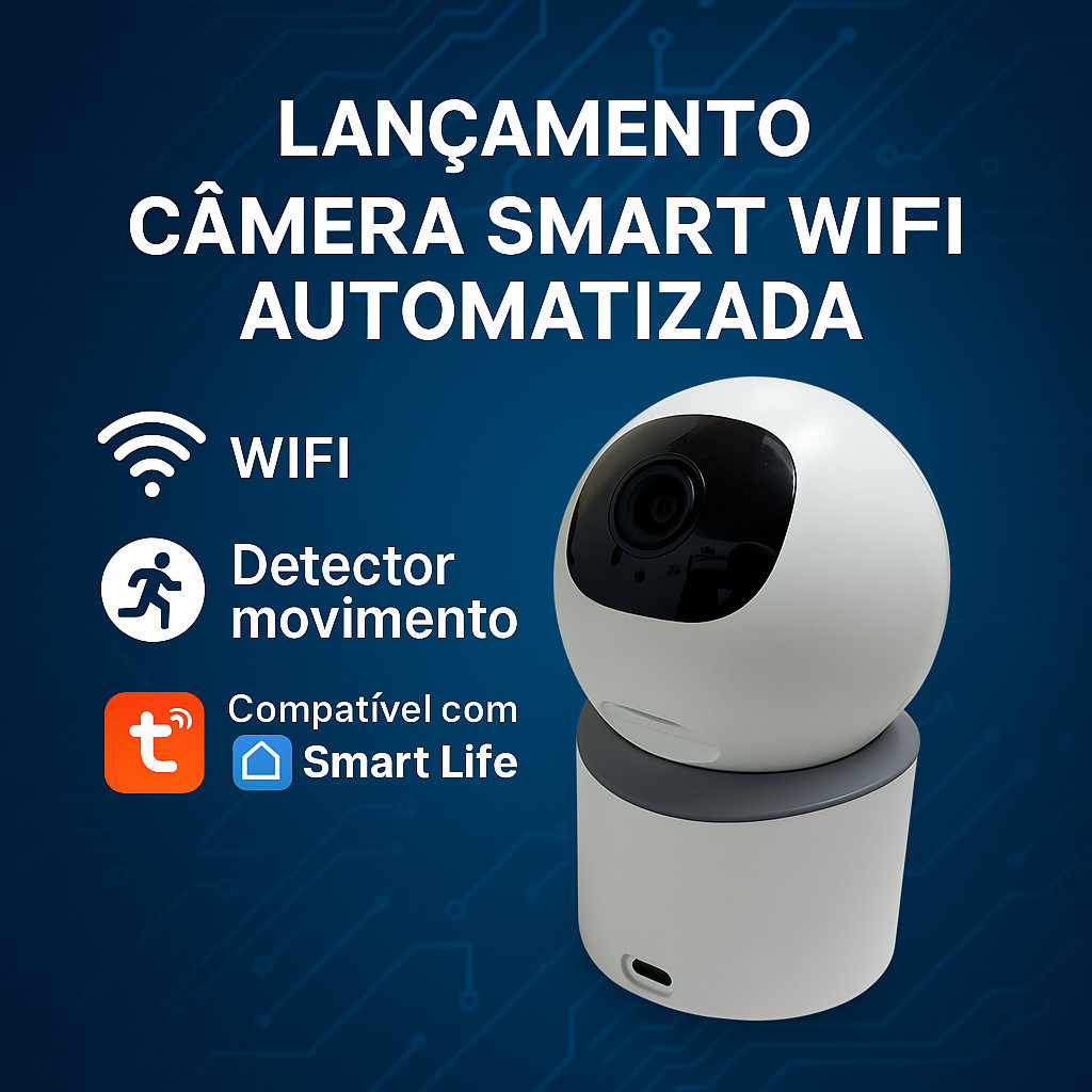 Câmera de Segurança 3mp Wi-Fi Inteligente Controle por Voz Alexa e Google, Áudio e Noturna Nv