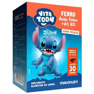 Ferro, Ácido Fólico e Vitamina B12  Kids Vitatton Stitch 30 gomas - Maxinutri em Oferta na Shopee