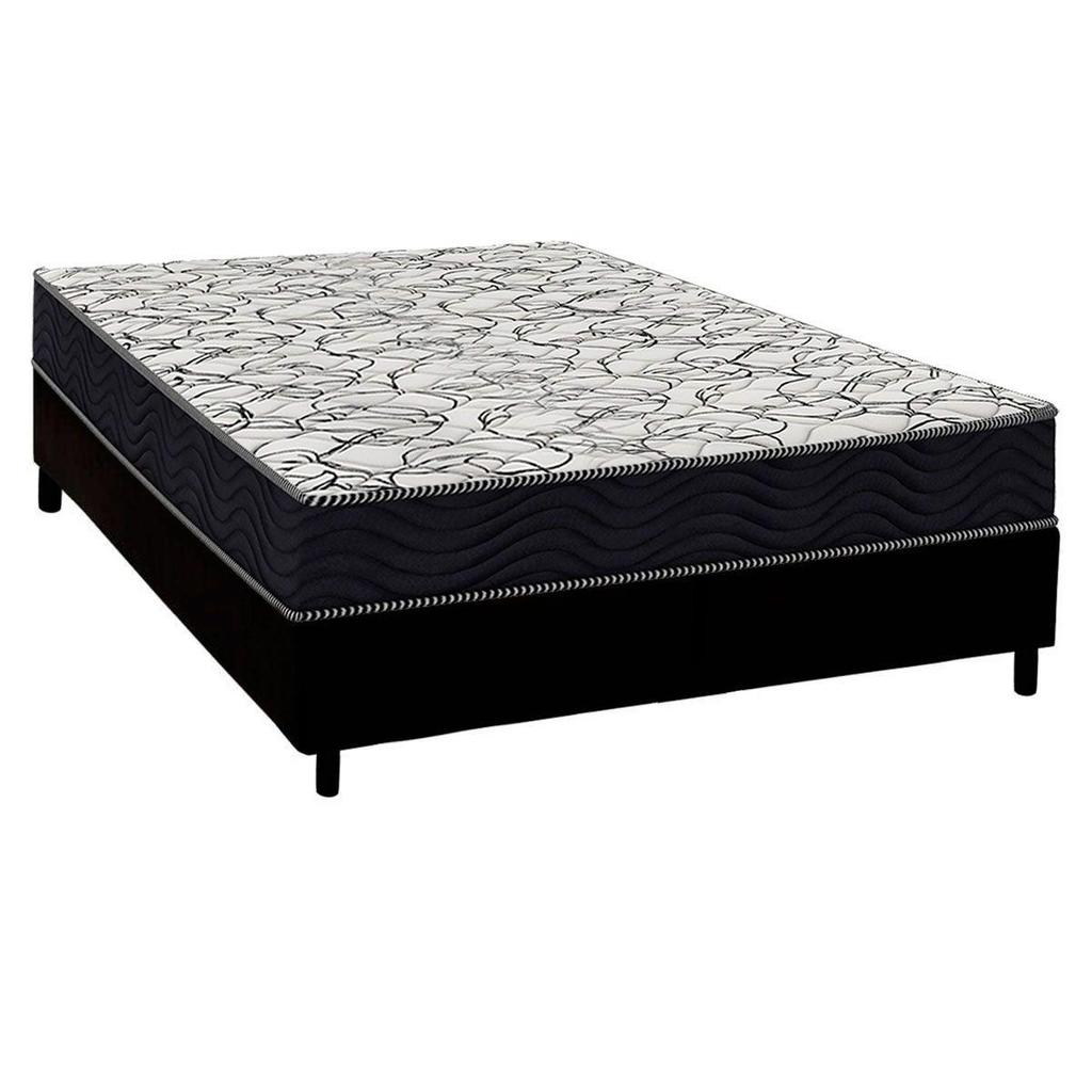 Cama Box Casal: Colchão Ortopédico Ortobom D45/EP Anatômico Airtech 150 Ortopilow + Base CRC Courano Black(138x188) em Oferta na Shopee