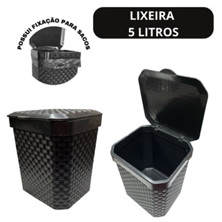 Lixeira Cesto Para Pia 5 Litros Com Tampa Cozinha Banheiro Lixeira Pia Multiuso Preta ENVIO IMEDIATO em Oferta na Shopee