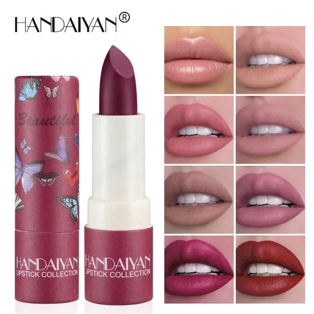HANDAIYAN Hidratante Veludo Fosco Batom À Prova D'água De Longa Duração Não Fácil De Desbotar Sexy Red Lip Tint Nude Cos