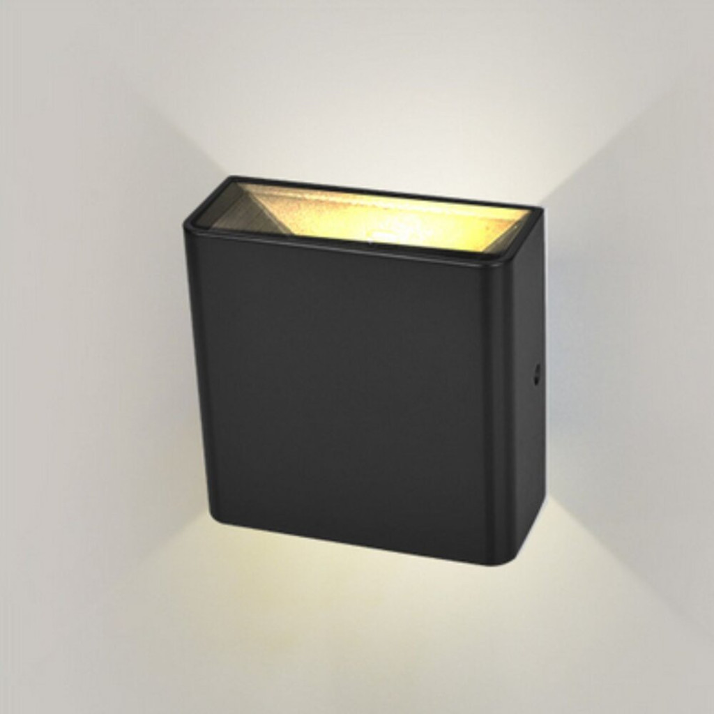 Arandela LED Basic Preta 3W 3000K Bivolt IP65 Externa Opus