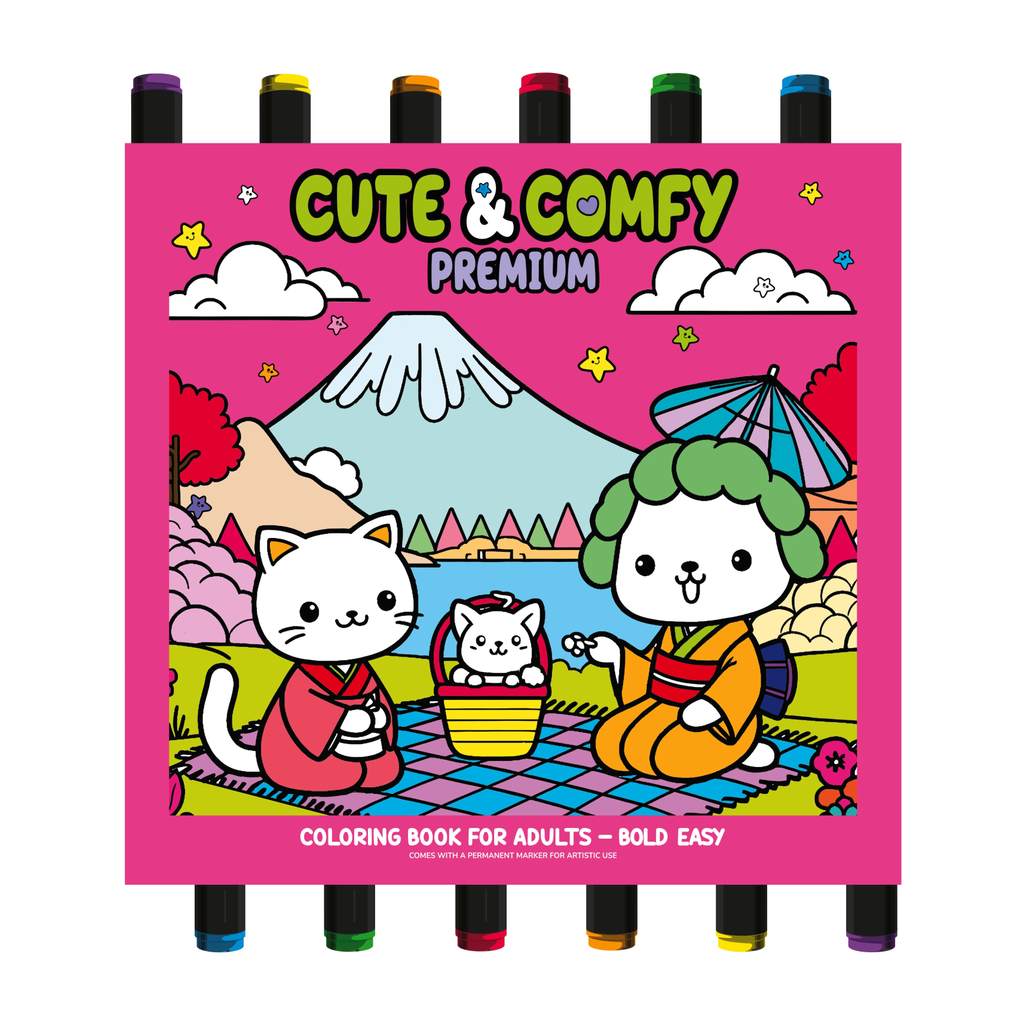 Cute & Comfy Coloring Book for Adults - Premium - Livro de Colorir Adulto em Oferta na Shopee