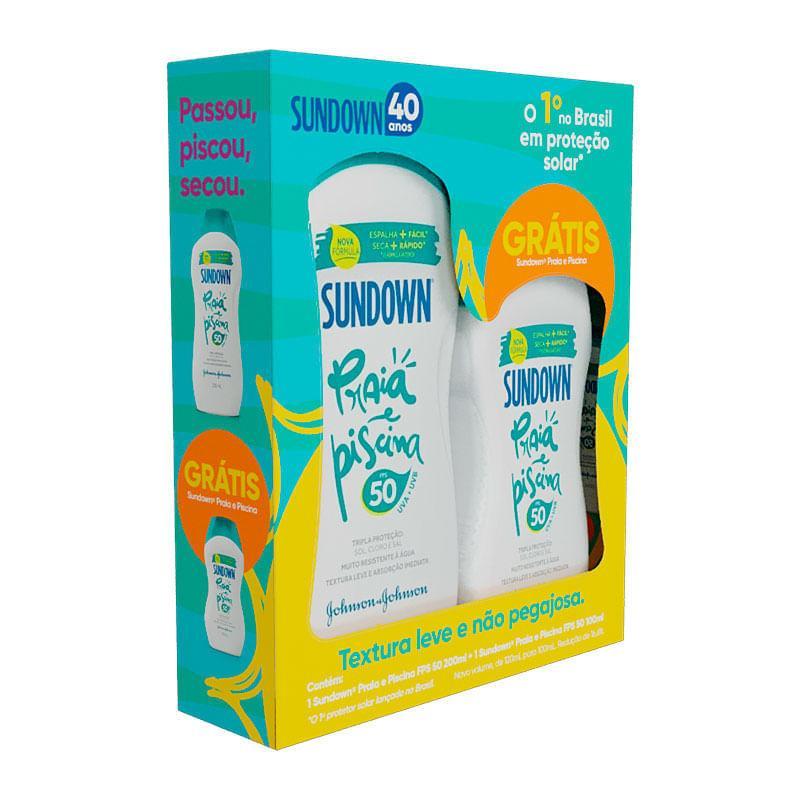 Kit Protetor Solar Corporal Sundown Praia e Piscina FPS50 200ml + Praia e Piscina FPS50 100ml — imagem 2 de 2