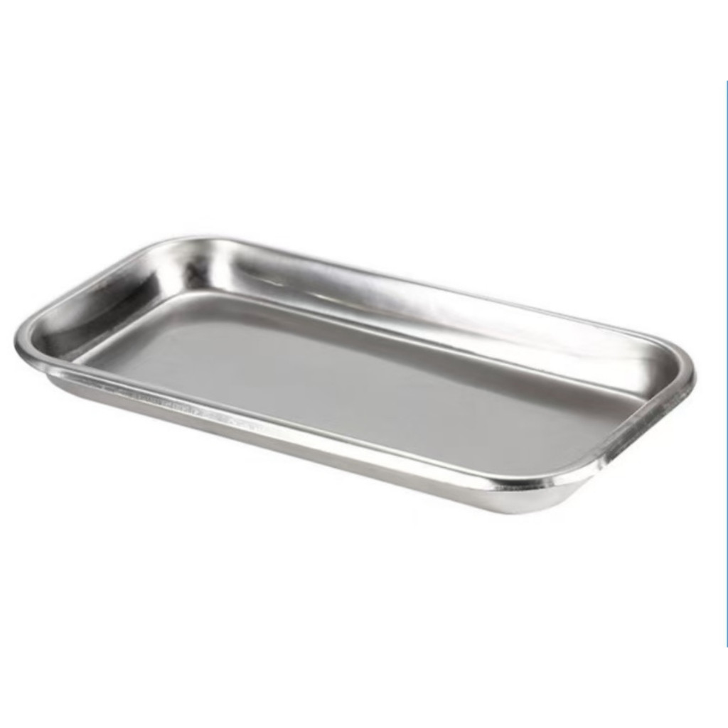 Bandeja Inox Médico Veterinário Dentista Estufa Autoclave Esterilizável  / Servir Alimentos Banhado a Prata 22.5x12x2cm