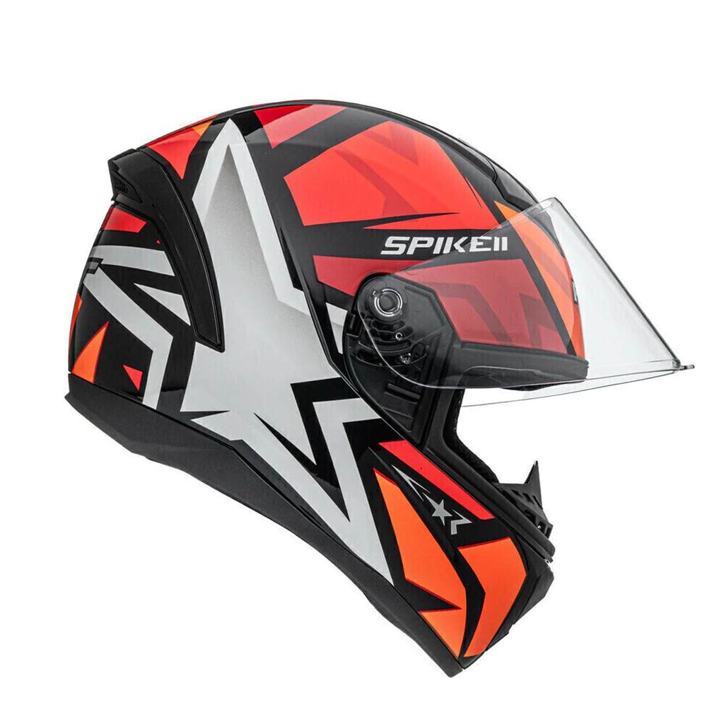 Capacete Fechado Spike II 1ST Preto Vermelho Peels