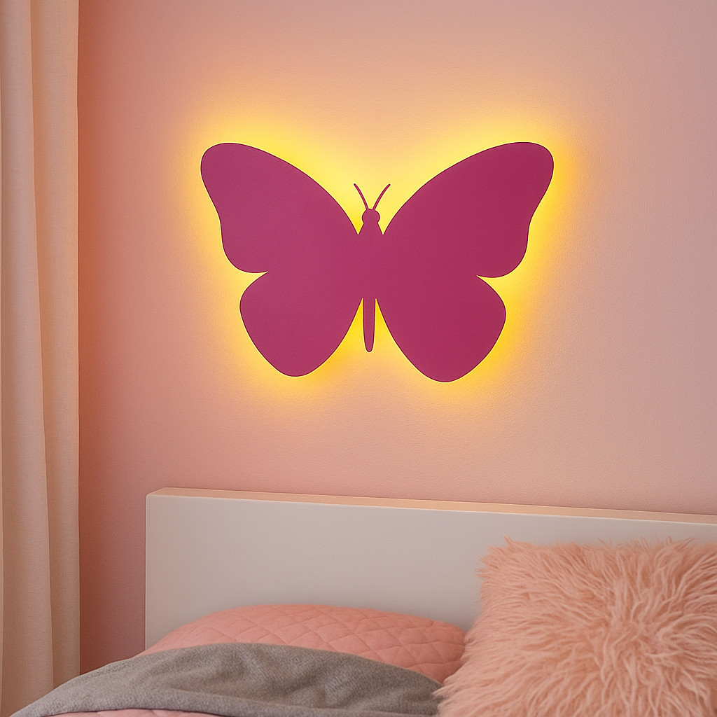Luminária Led Borboleta Sem Fio Abajur Infantil Decorativo para Quarto de Menina