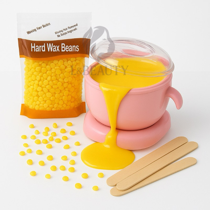 Kit Cera Quente 100g Hard Wax + Panela De Cera De Silicone Fácil De Limpar Portátil Bivolt