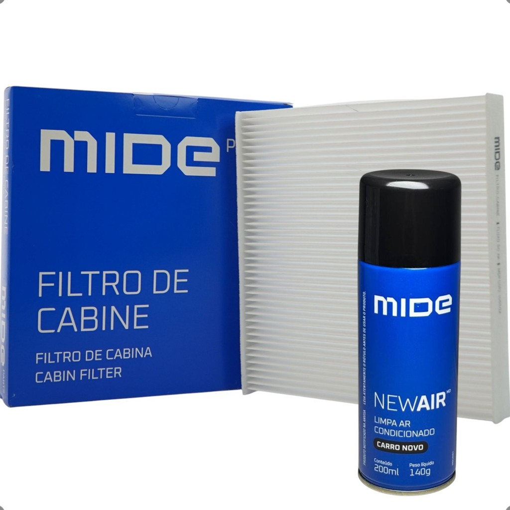 Kit Filtro do Ar Condicionado E Higienizador Mide Parts Kicks Captur Sandero Logan Stepway em Oferta na Shopee