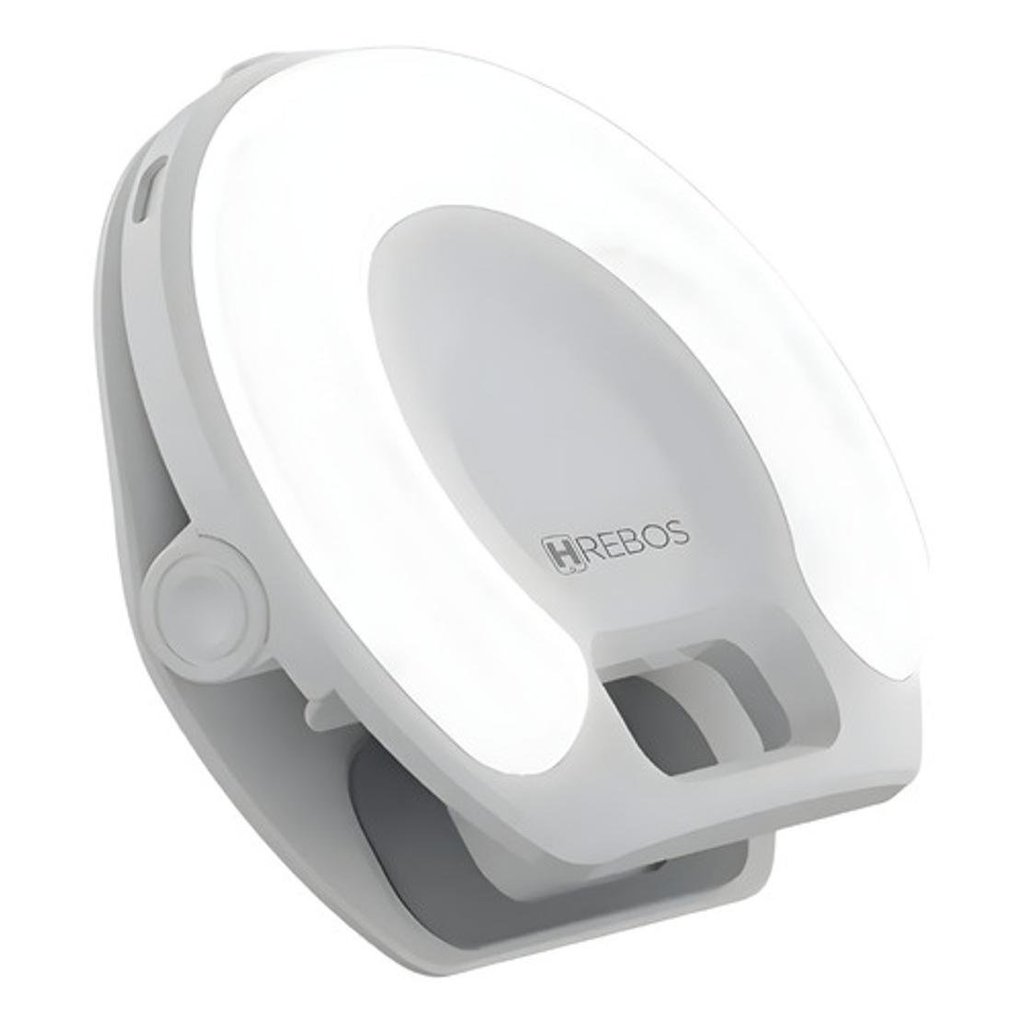 Luz De Selfie Portátil Com Clipe E 3 Modos De Iluminação Branco