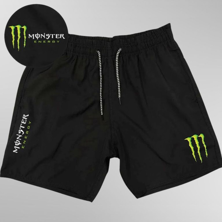 Bermuda Esportiva de Elastano Masculina - MONSTER 02 - Academia Corrida Skate Basquete Otaku