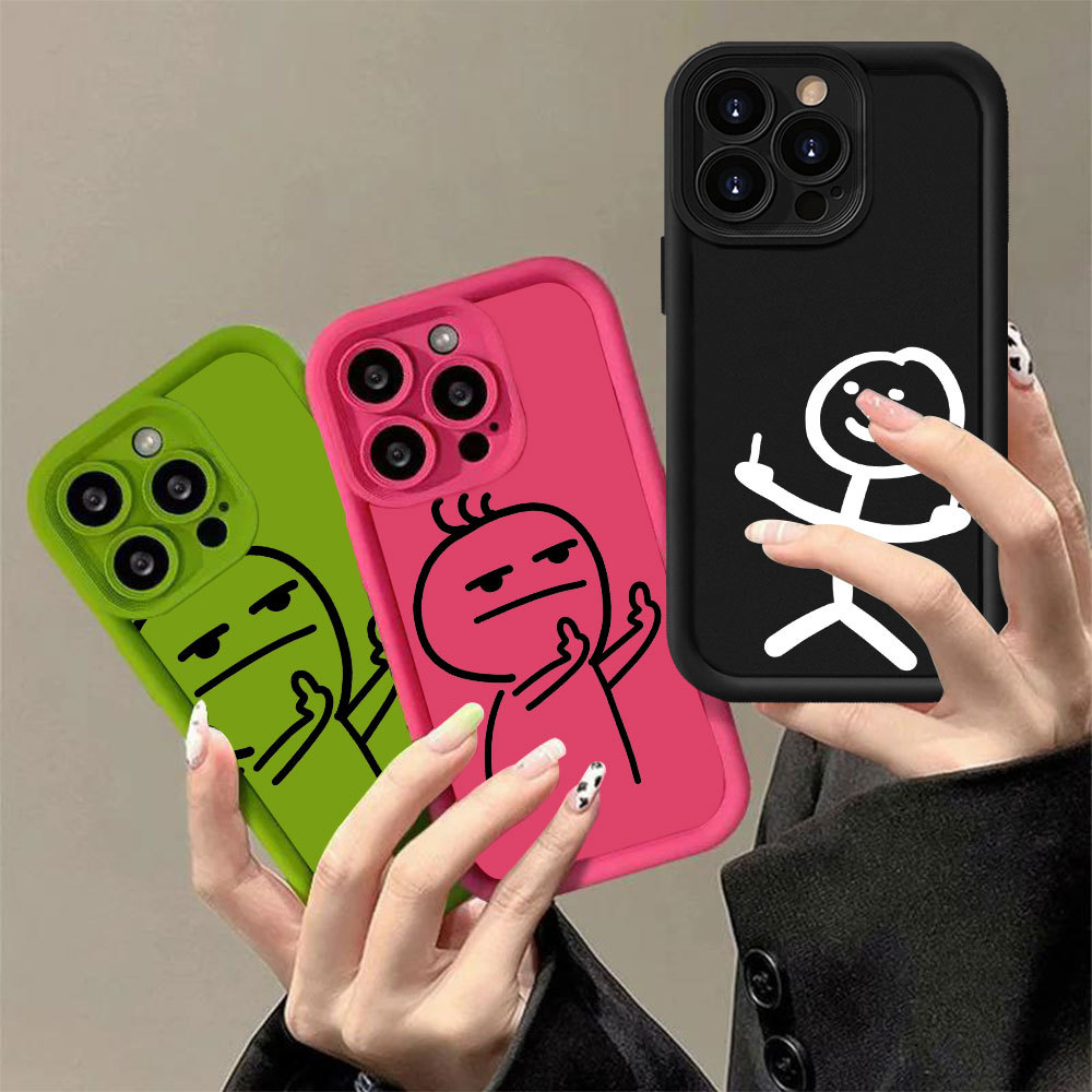 Capa Para Samsung A17 A07 A56 A36 A55 A54 A16 A15 A14 A05S A51 A52 A34 A35 A32 A13 Expressão Estranha Silicone À Prova D
