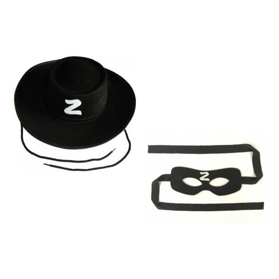 Kit Chapéu E Máscara Do Zorro Festa Cosplay Fantasia