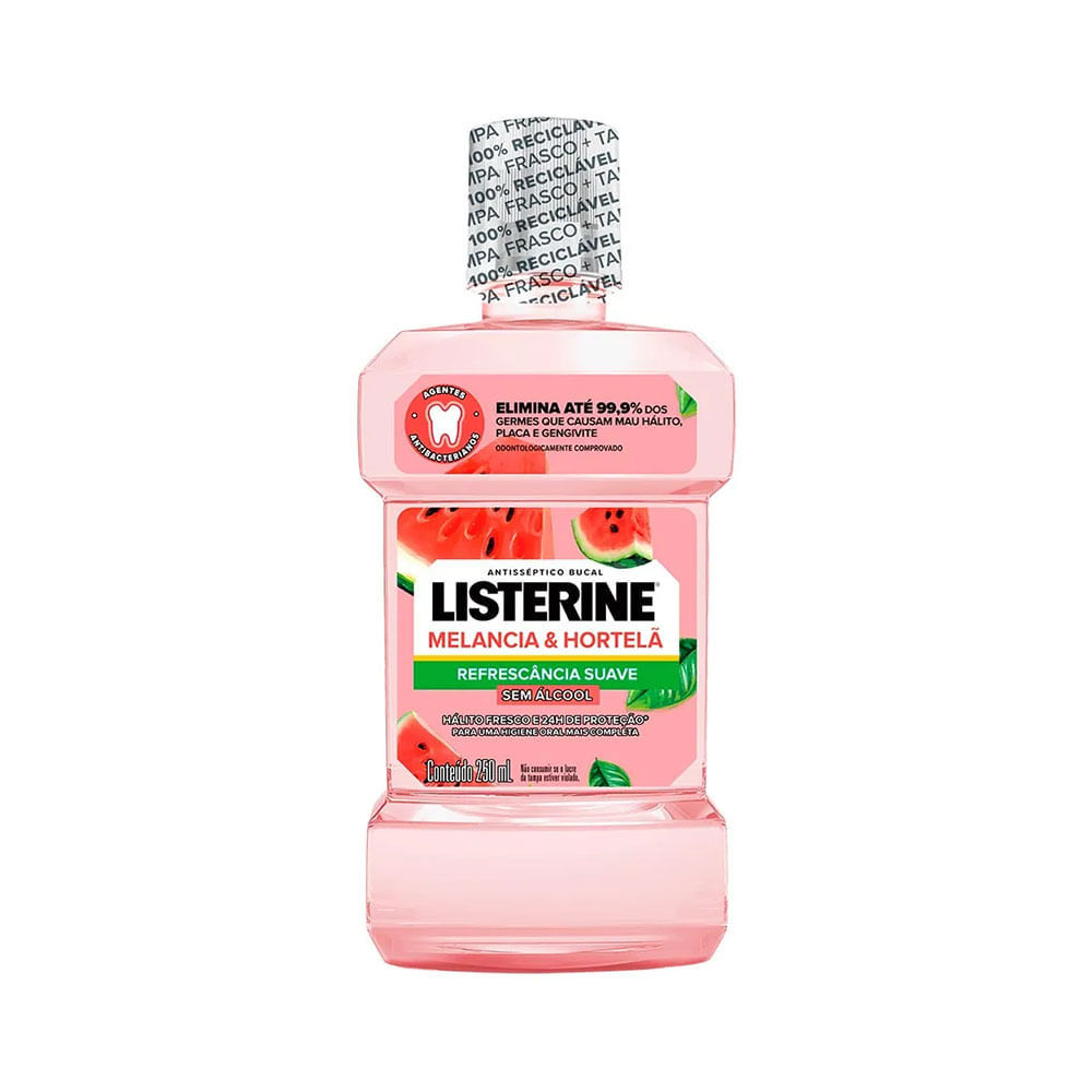 Antisséptico Bucal Listerine Melancia & Hortelã Sem Álcool 250ml em Oferta na Shopee