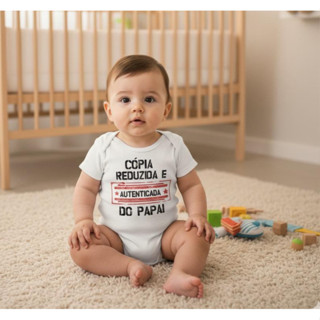 Body Bebê Unissex Cópia Autenticada Do Papai Tamanho P M G GG em Oferta na Shopee