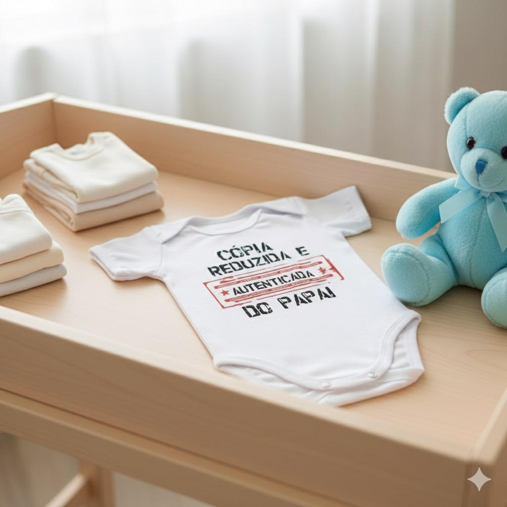 Body Bebê Unissex Cópia Autenticada Do Papai Tamanho P M G GG