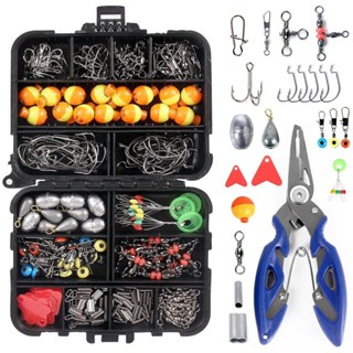 263Pcs Acessórios De Pesca Kit Incluindo Removedor De Gancho De Pesca Gancho Pesos Chumbada Pesca Gira Snaps Com Caixa em Oferta na Shopee