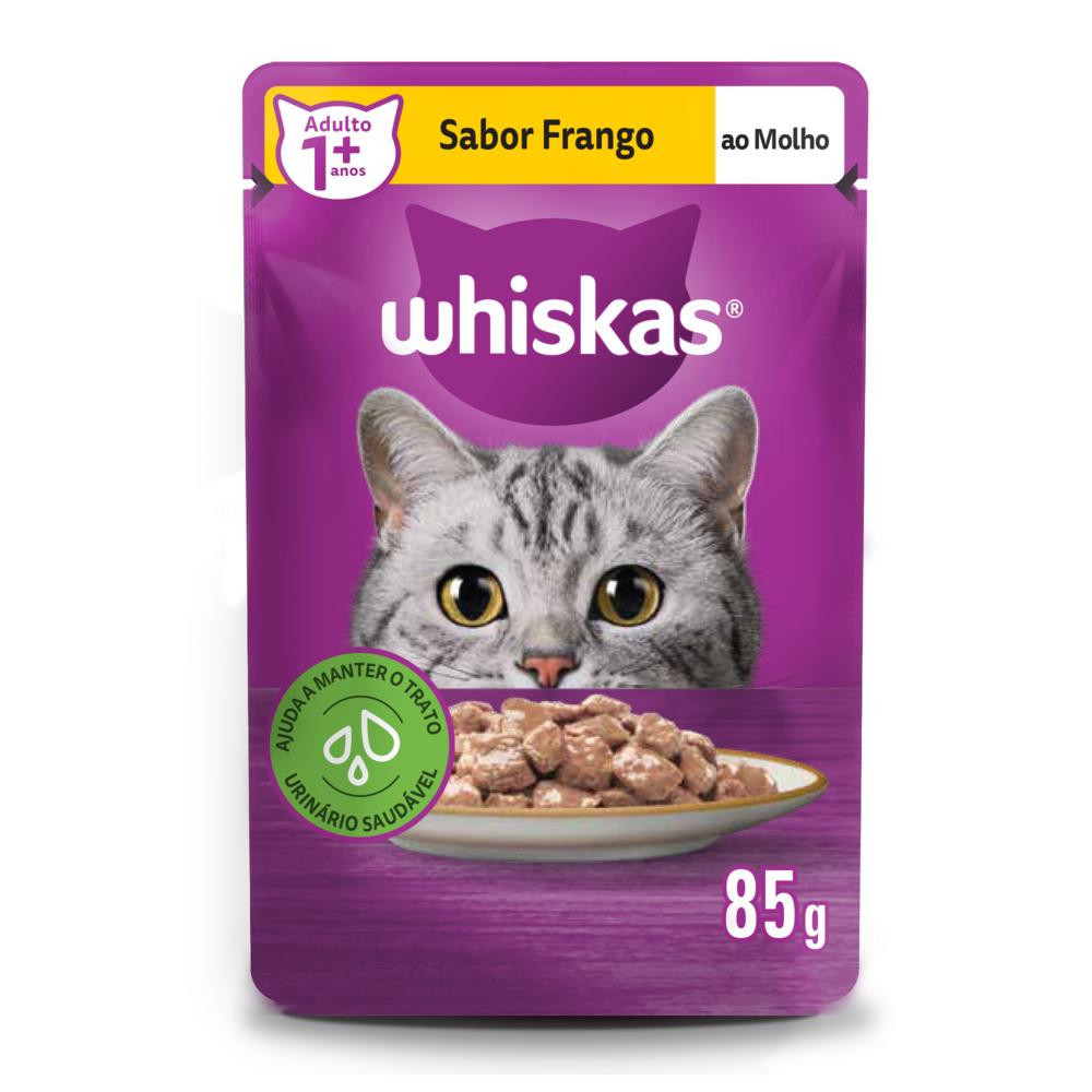 Ração Úmida Whiskas Sachê Frango ao Molho para Gatos Adultos 85 g em Oferta na Shopee