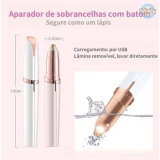 Caneta Depiladora Aparadora De Sobrancelha Rosto Portátil Elétrico Recarregável  Recarregável em Oferta na Shopee