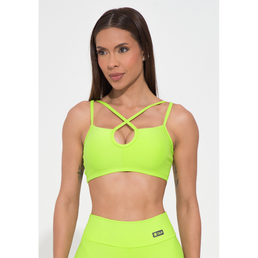 TOP FITNESS FEMININO DECOTE GOTA COM ALÇA DUPLA ACTION DLK
