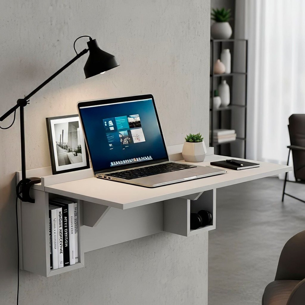 Escrivaninha Mesa Dobrável com Nichos em Oferta na Shopee