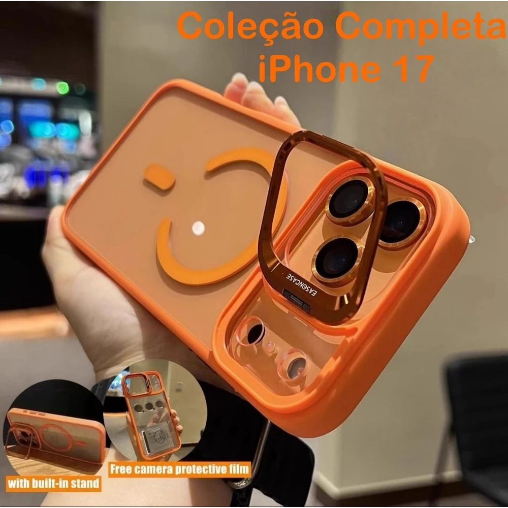 Capa Magnética Luxo Para iPhone 17 Pro Max 18 Pro Max 17 16 E 15 14 13 12 / Brinde Pelicula Camera