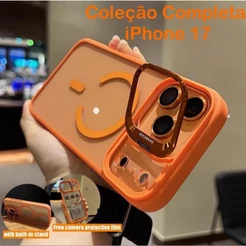 Capa Magnética Luxo Para iPhone 17 Pro Max 18 Pro Max 17 16 E 15 14 13 12 / Brinde Pelicula Camera