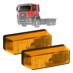 Kit 2 Lanterna Do Teto Para Caminhão Volkswagen Constellation Luz Delimitadora Tapa Sol Ambar
