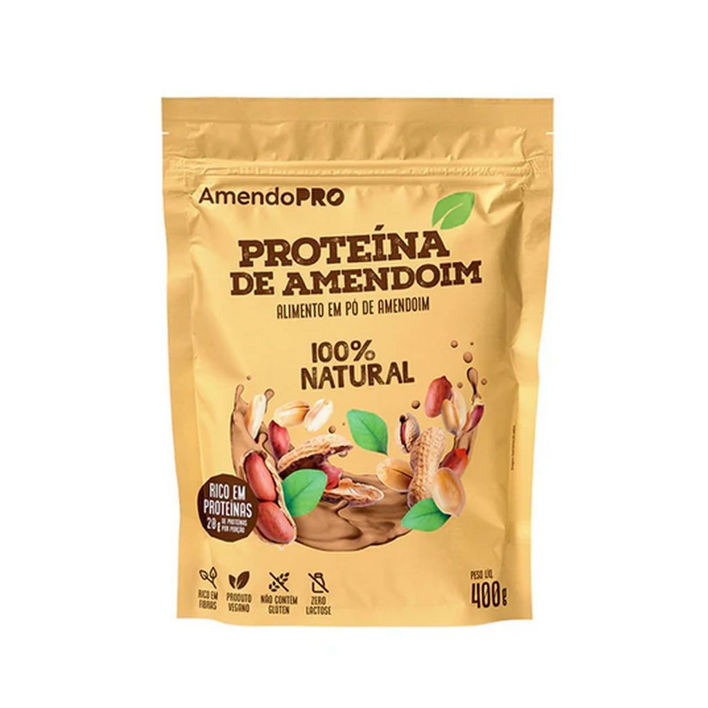 Proteina de Amendoim - 400g Natural - AmendoPro em Oferta na Shopee