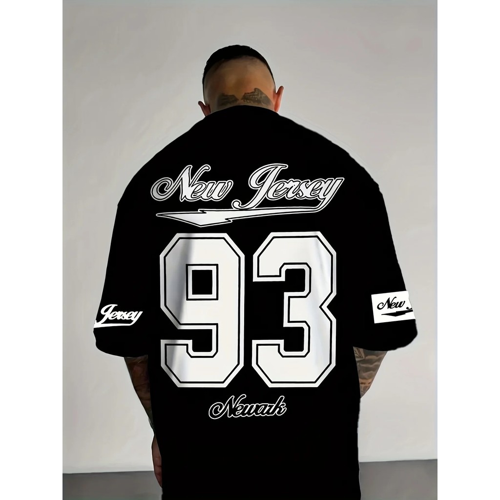 Camiseta Masculina New Jersey 93 Estampada Lançamento Camiseta 100% Algodão Camisetão Camisa Oversized Plus - Camisarte