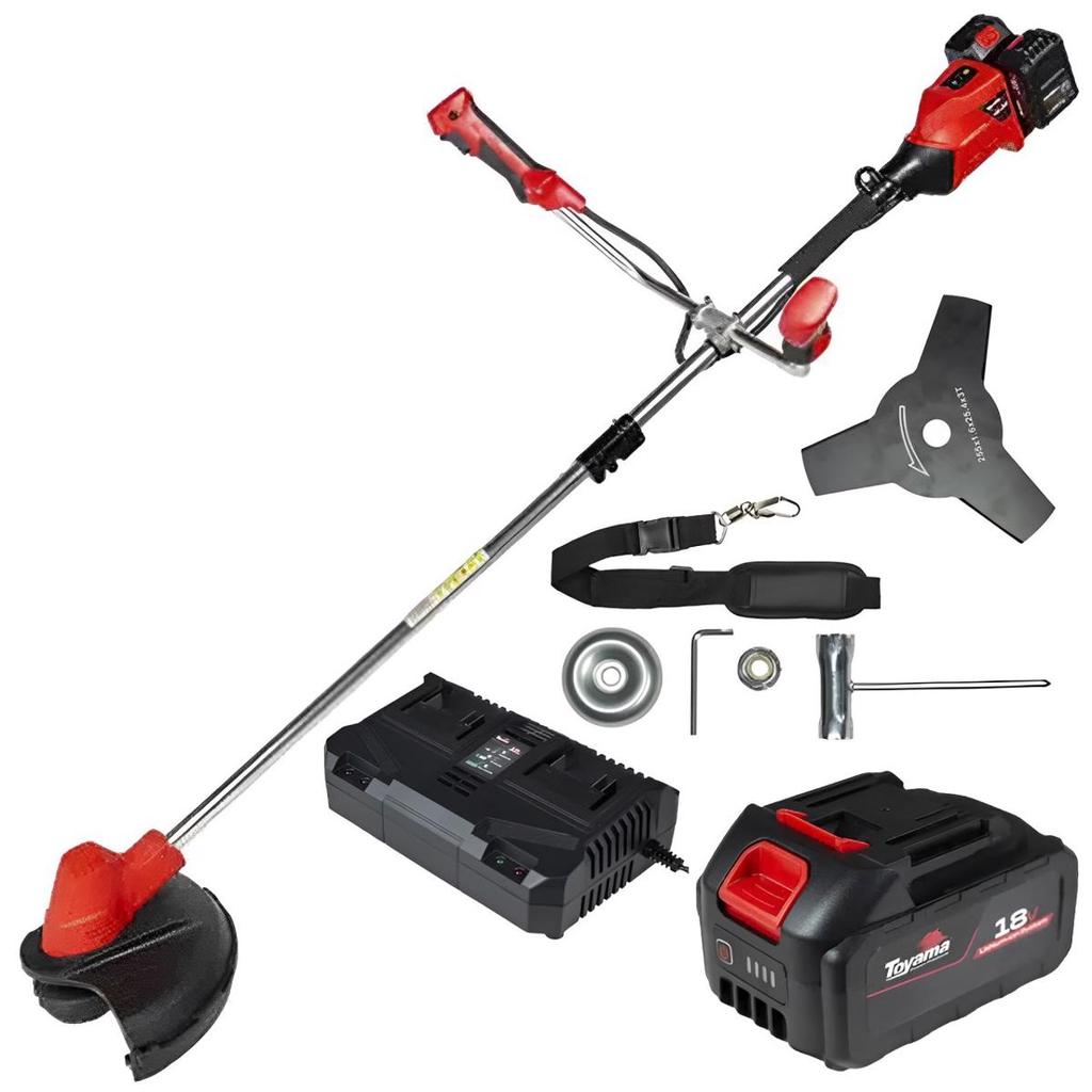 Roçadeira Lateral Corte 12 POL Bateria 18V e Carregador TBT18+18BC300-K TOYAMA