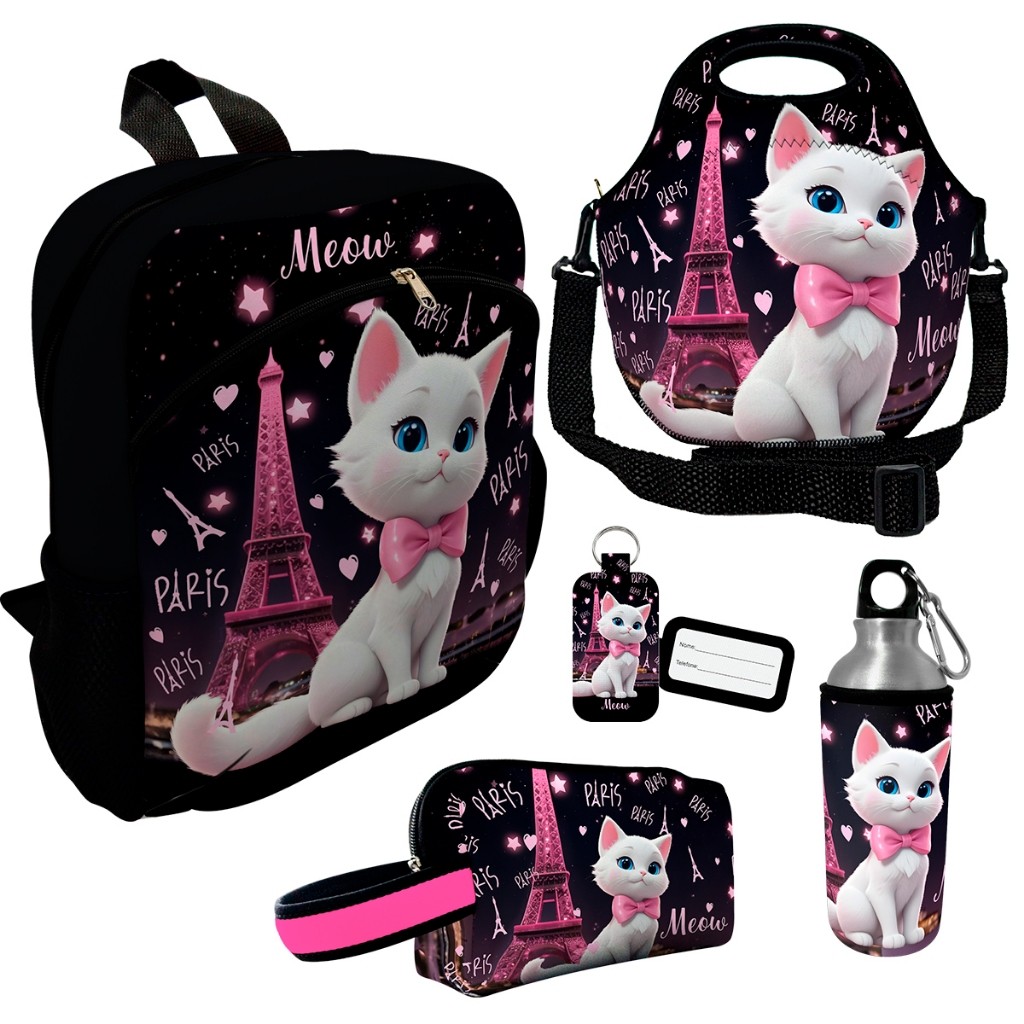 Kit Mochila Escolar Infantil Lancheira Com Alça Estojo Grande Menino Menina Várias Estampas Coleção 2025