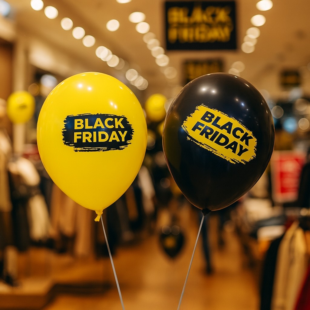 100 BALAO BLACK FRIDAY PRETO E AMARELO 11 POL HAPPY DAY (IBB)(CHOCO)